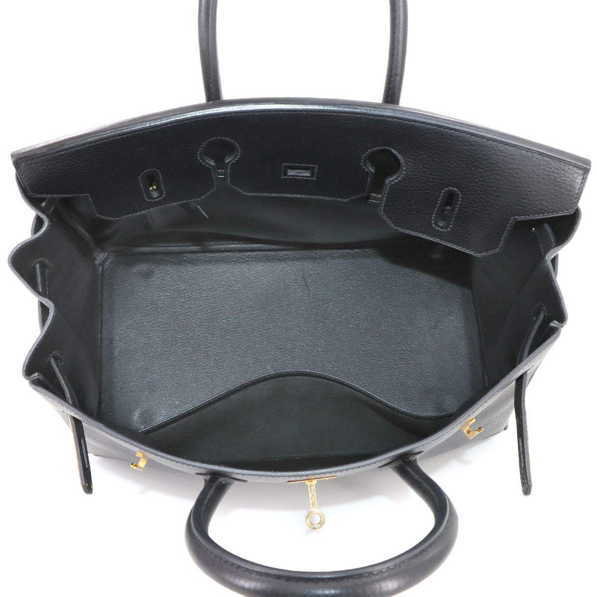 Birkin 35 Ardennes Leather Black Hand Bag Purse