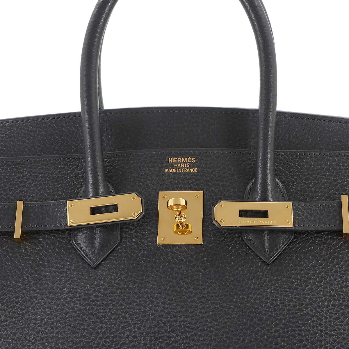 Birkin 35 Ardennes Leather Black Hand Bag Purse