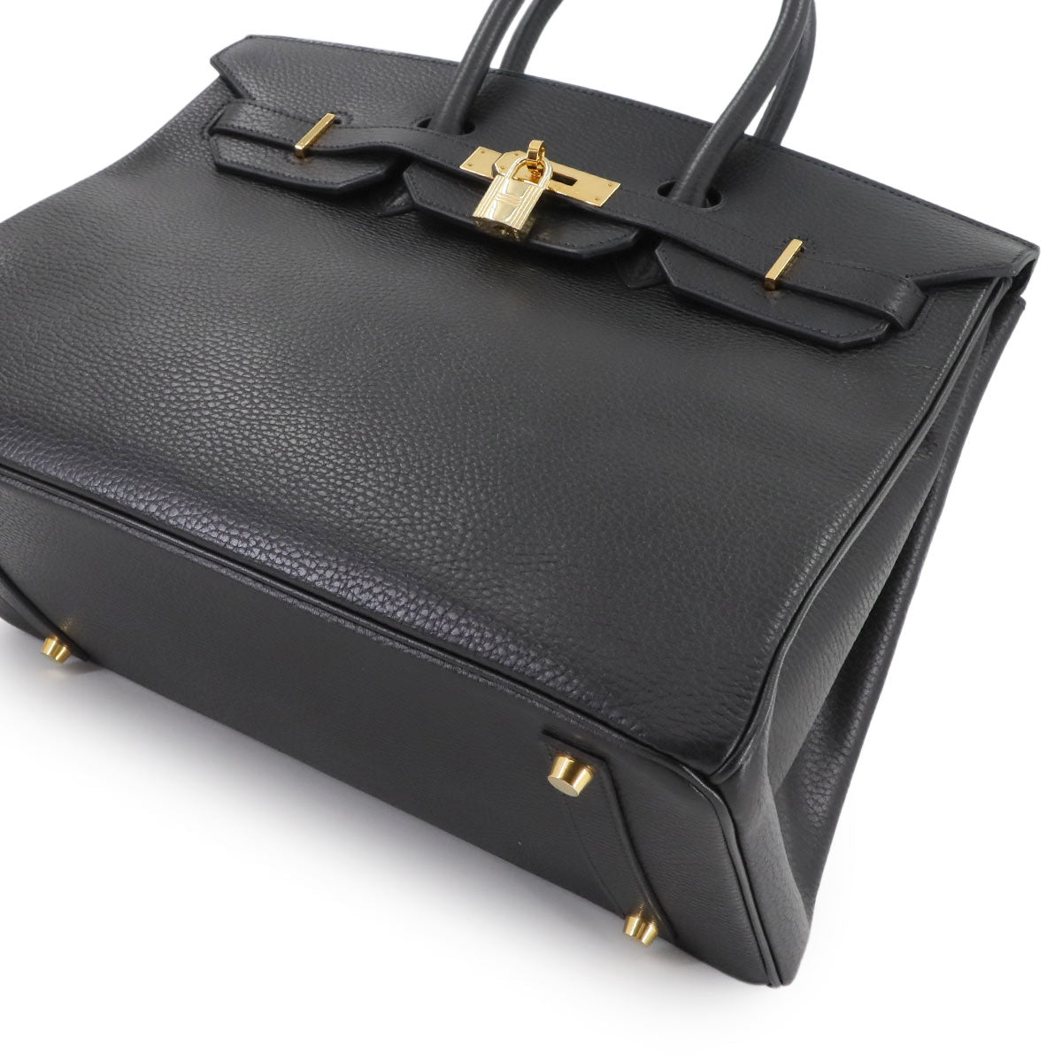 Birkin 35 Ardennes Leather Black Hand Bag Purse