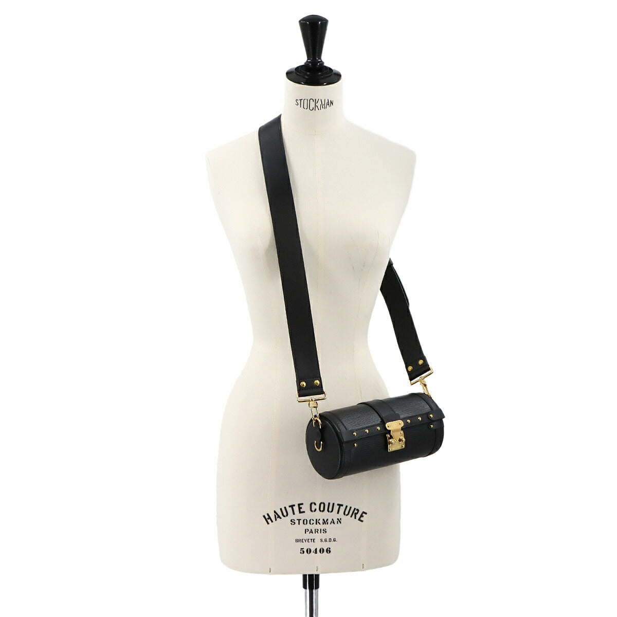 LOUIS VUITTON Epi Papillon Trunk Shoulder Bag Leather Noir M58655