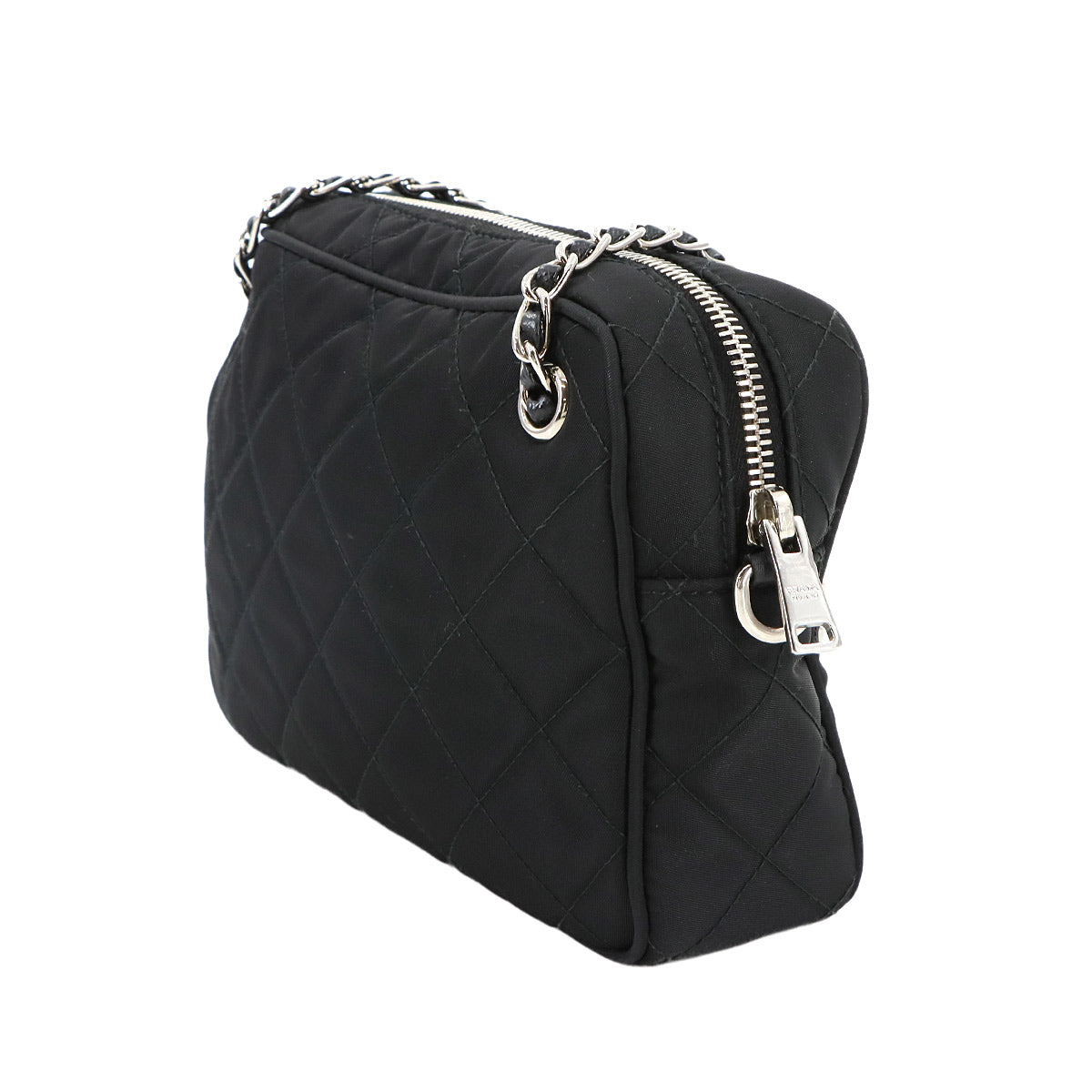 2way Chain Hand Shoulder Bag Nylon Nero Black 1BH910 Purse