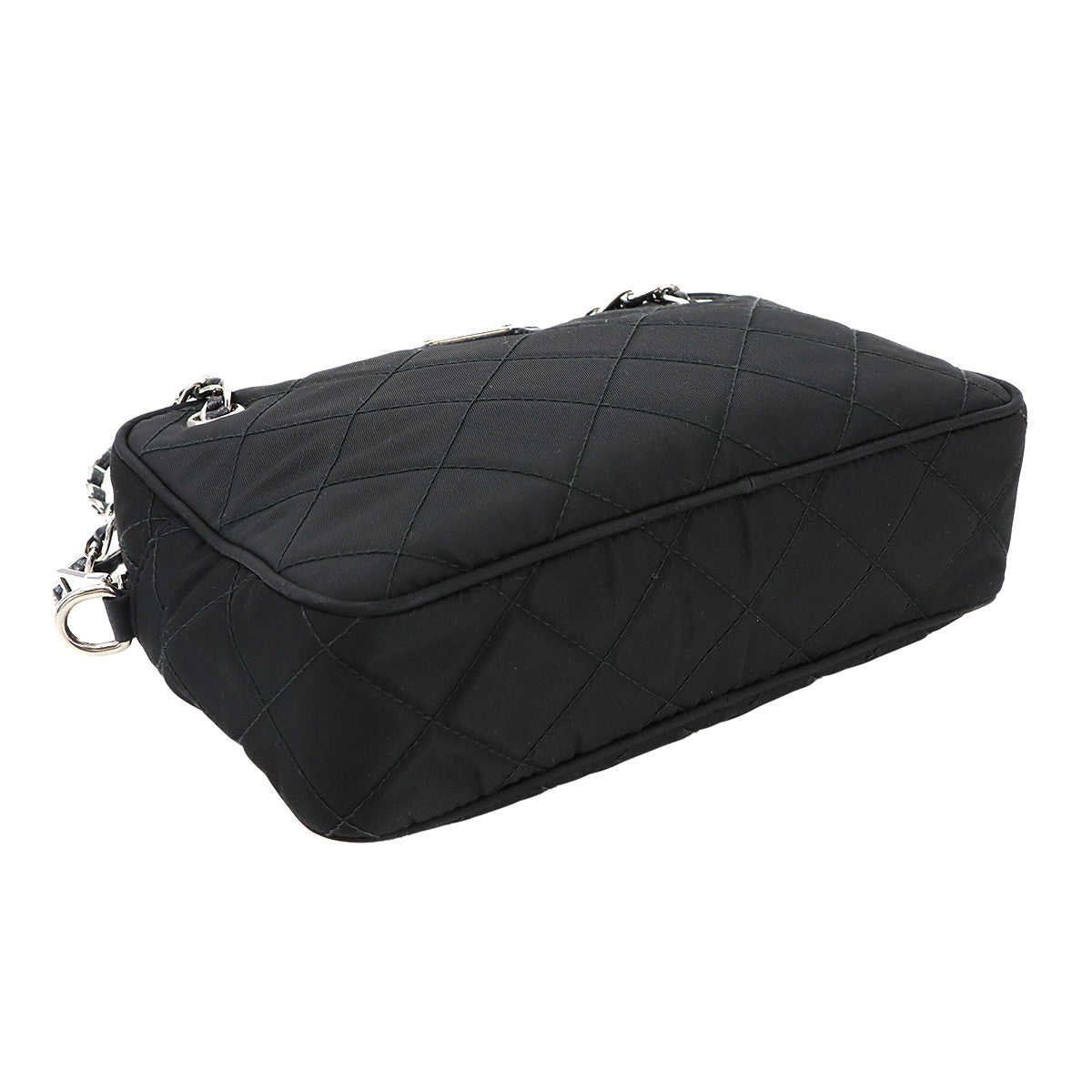 2way Chain Hand Shoulder Bag Nylon Nero Black 1BH910 Purse