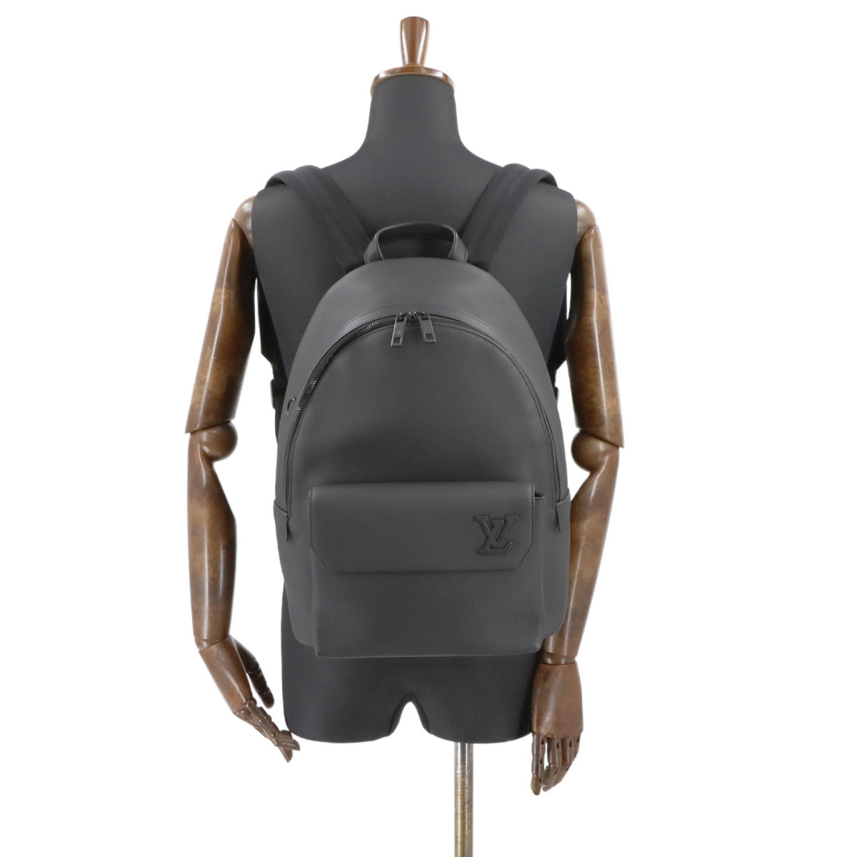 LOUIS VUITTON Aerogram Takeoff Backpack Leather Black M57079 Purse