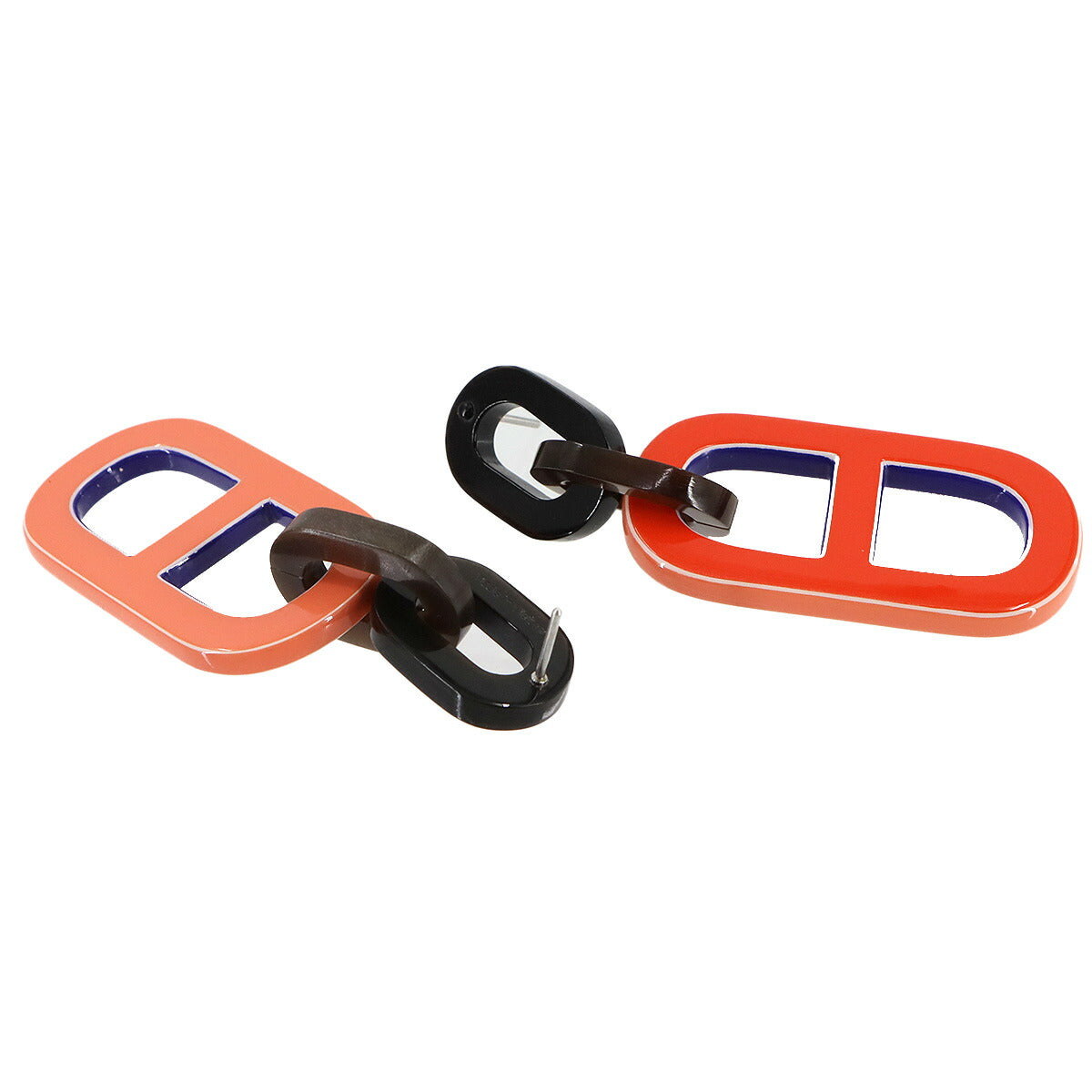 Pigman Earrings Buffalo Horn Orange Pink Silver Accessory