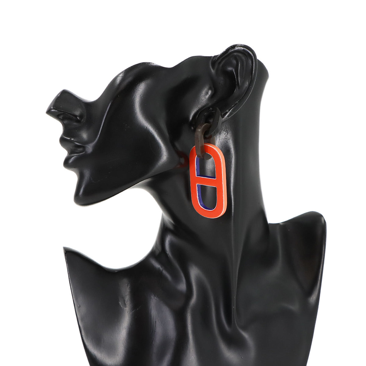 Pigman Earrings Buffalo Horn Orange Pink Silver Accessory