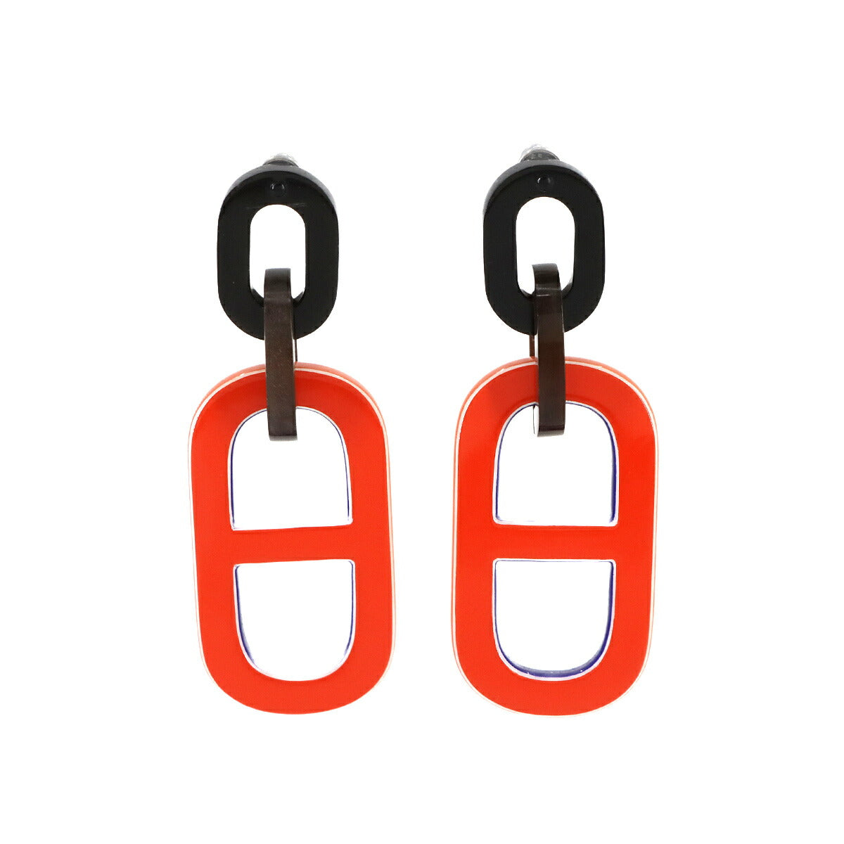 Pigman Earrings Buffalo Horn Orange Pink Silver Accessory