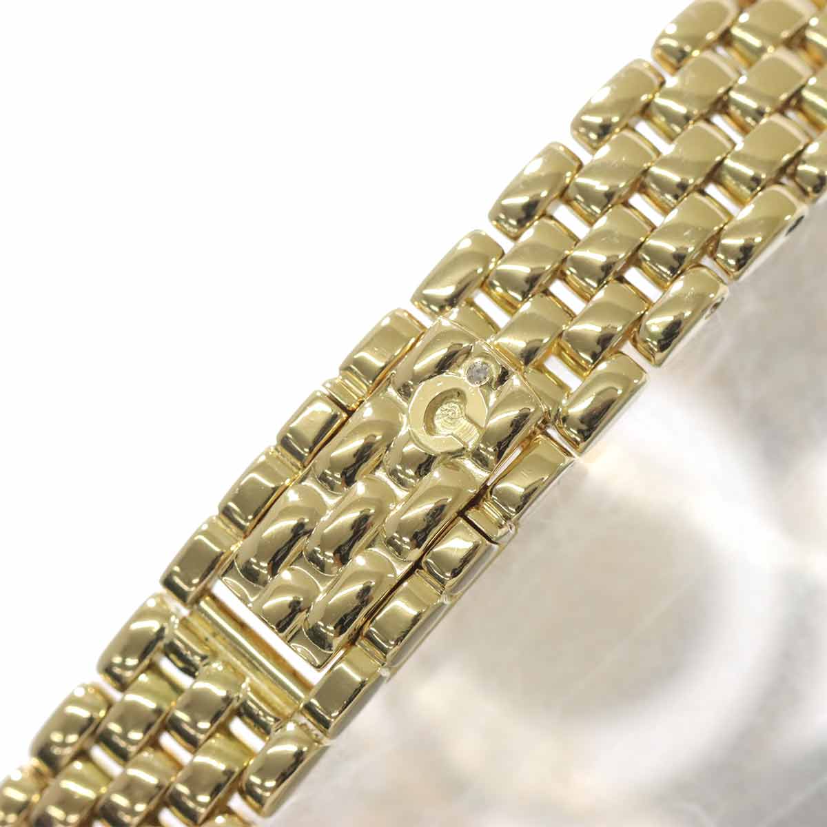 Happy Diamond Bezel 4097/1 Double 750 YG Gold Dial Ladies