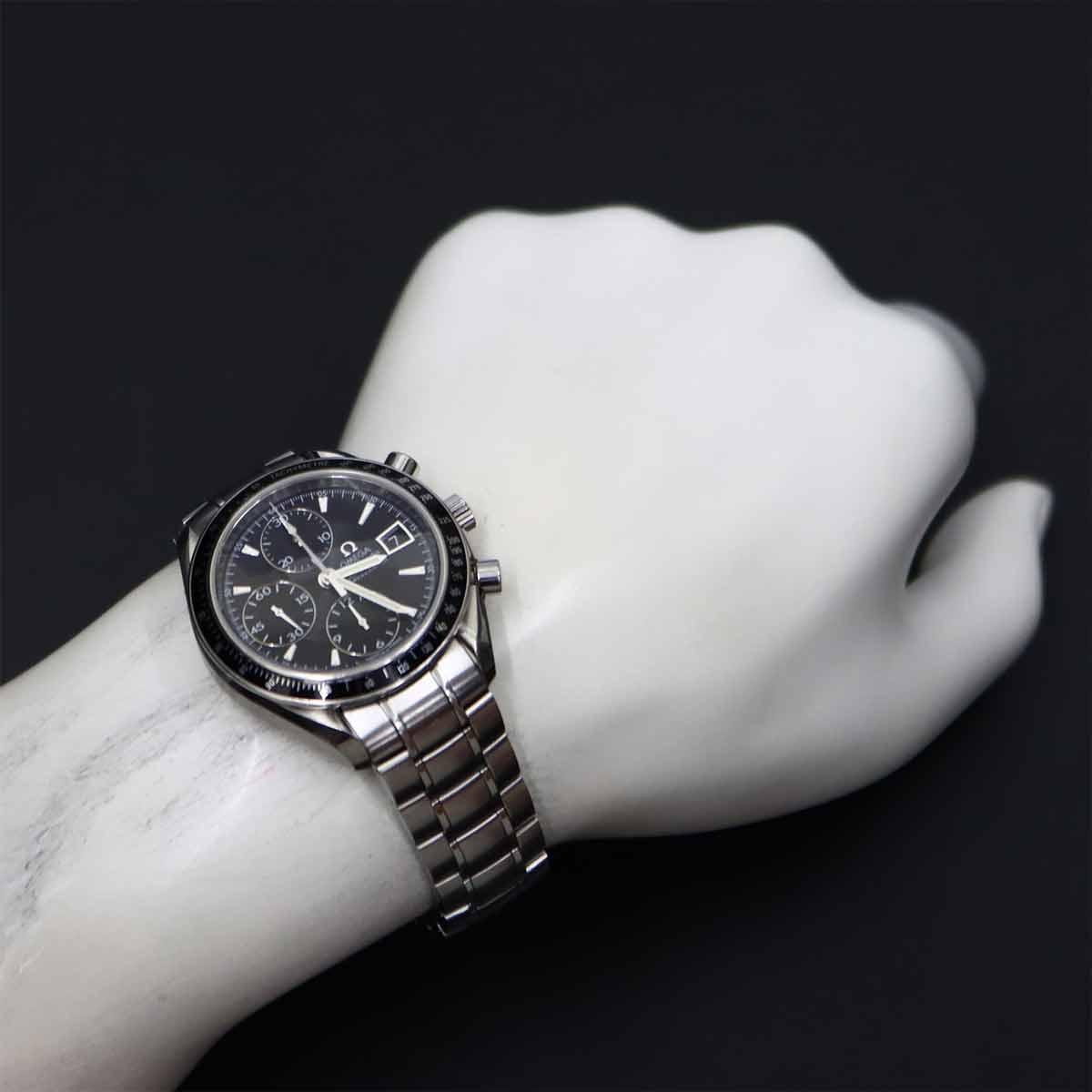 Speedmaster Date 3210 50 Chronograph Automatic Black Dial Mens