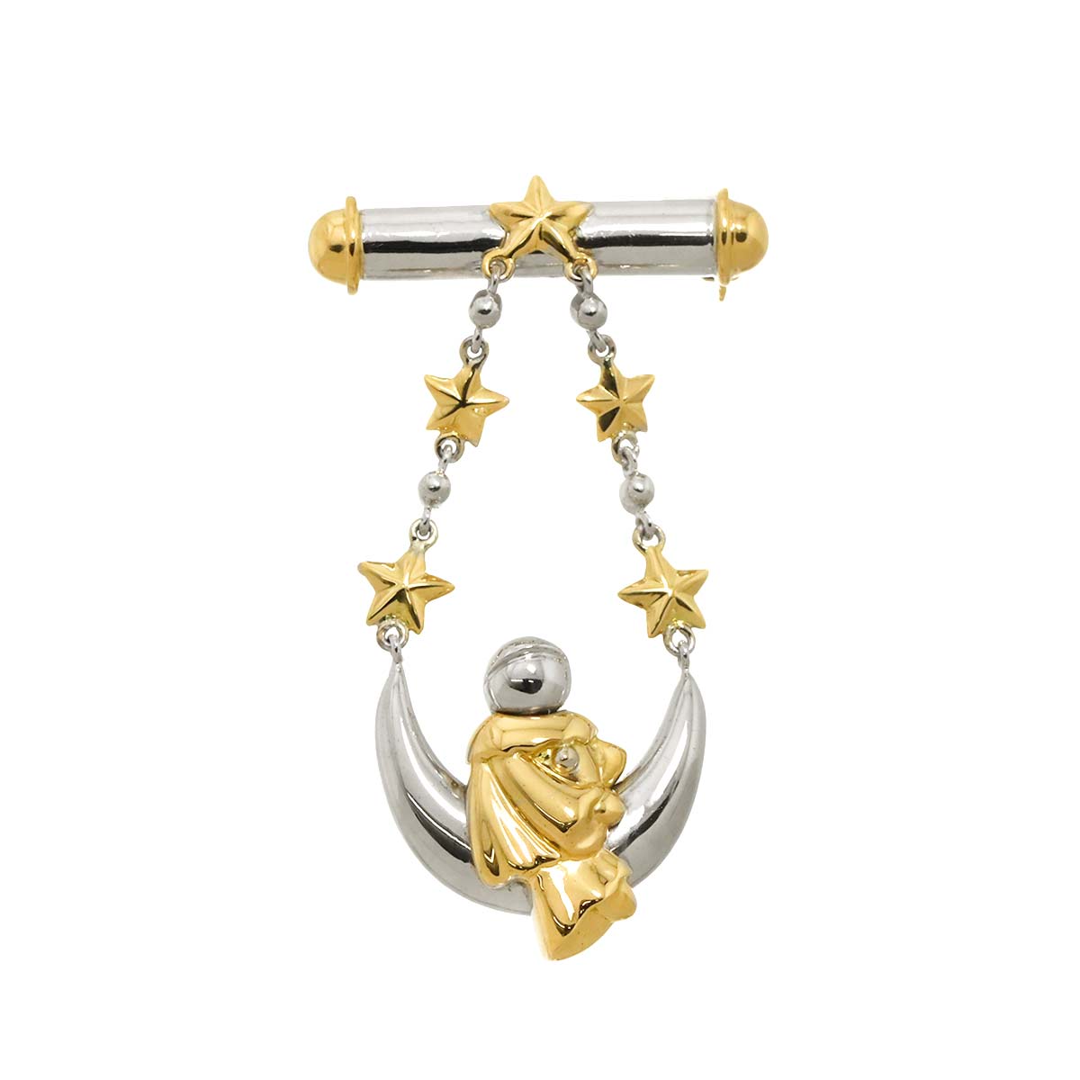 Brooch 18K YG WG 750