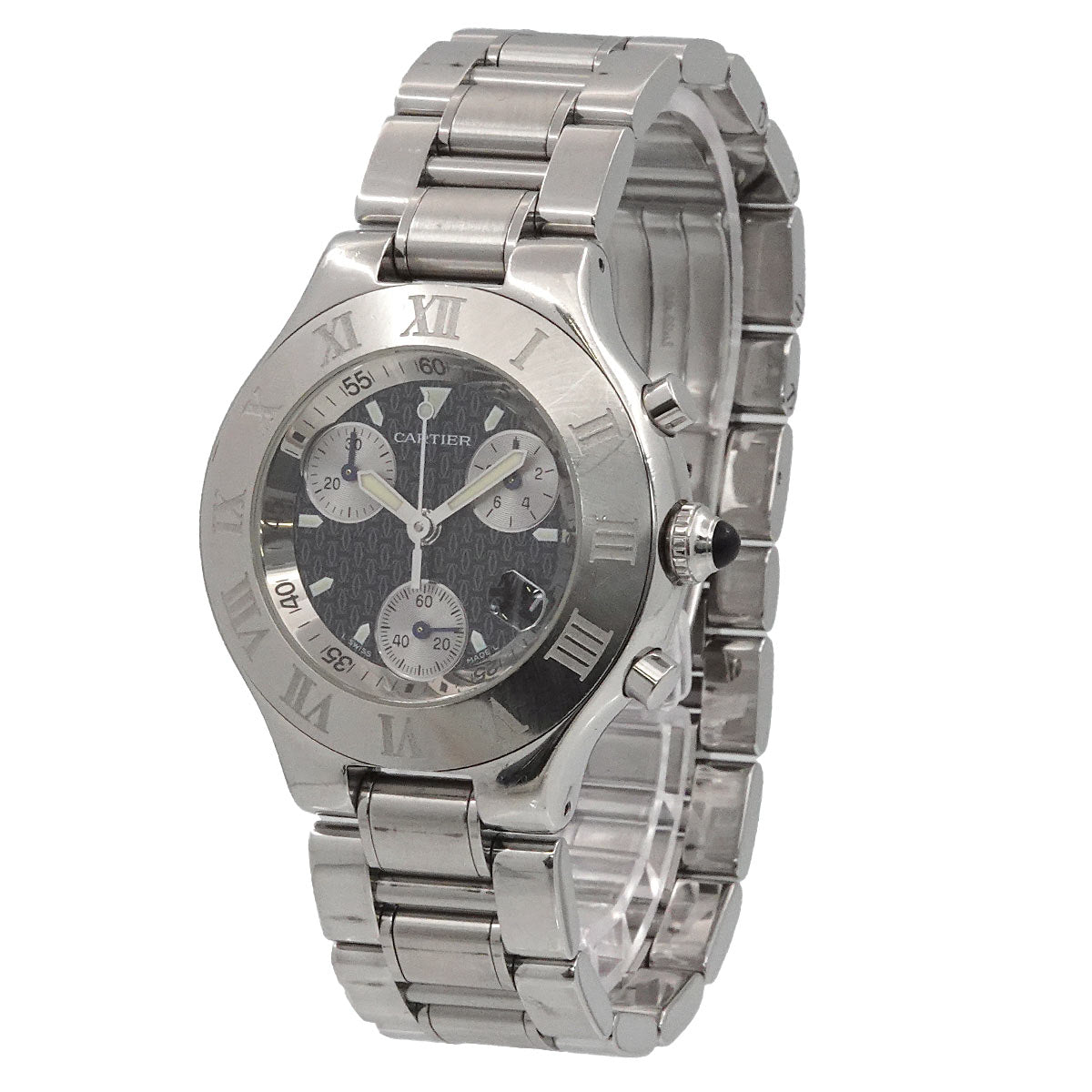 Must 21 Chronoscaph W10172T2 Quartz Black Dial Mens Watch