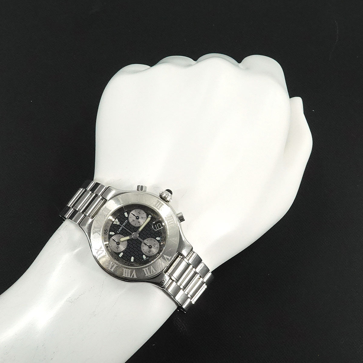 Must 21 Chronoscaph W10172T2 Quartz Black Dial Mens Watch