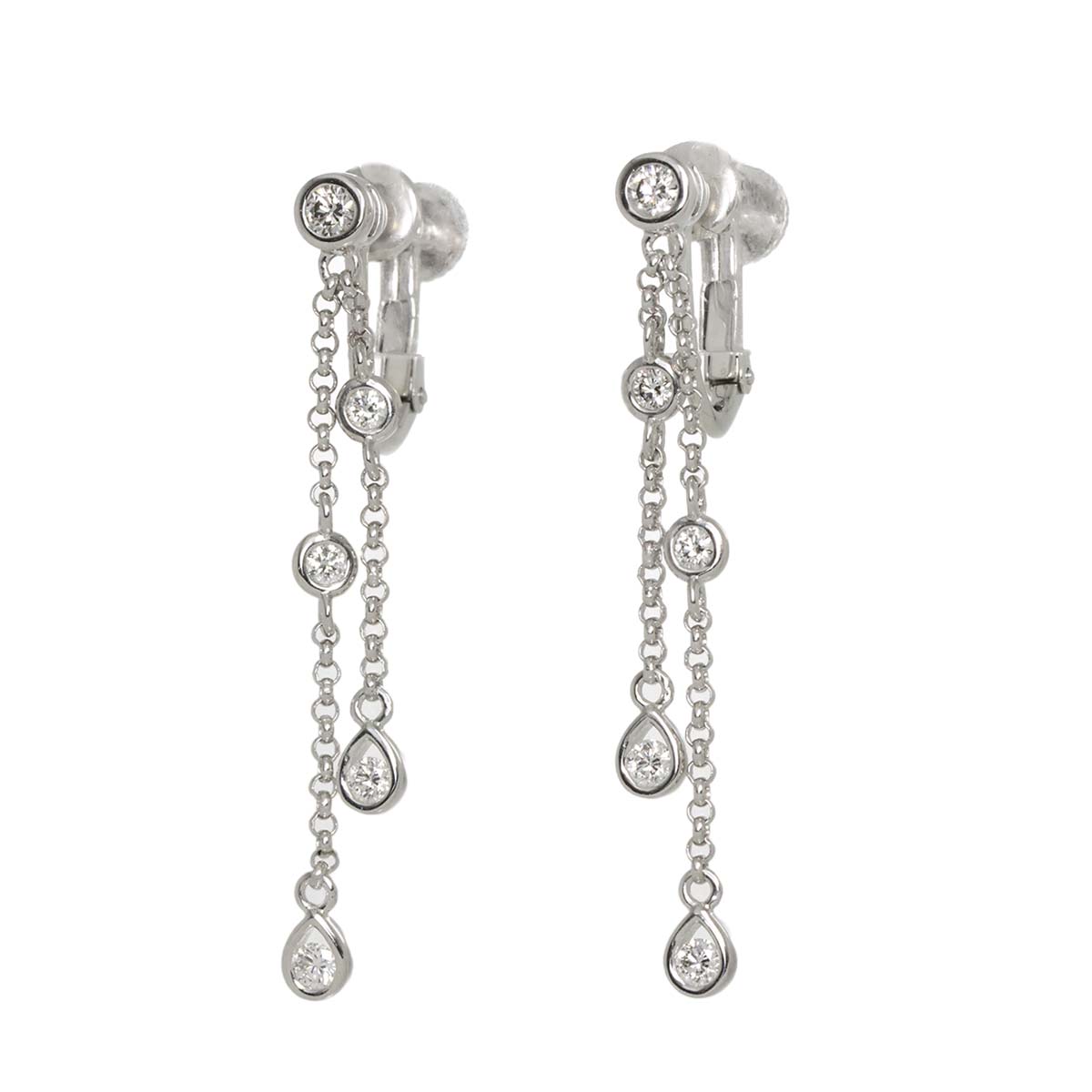 Diamond 0.23/0.23ct Earrings Clip on 18K White Gold 750