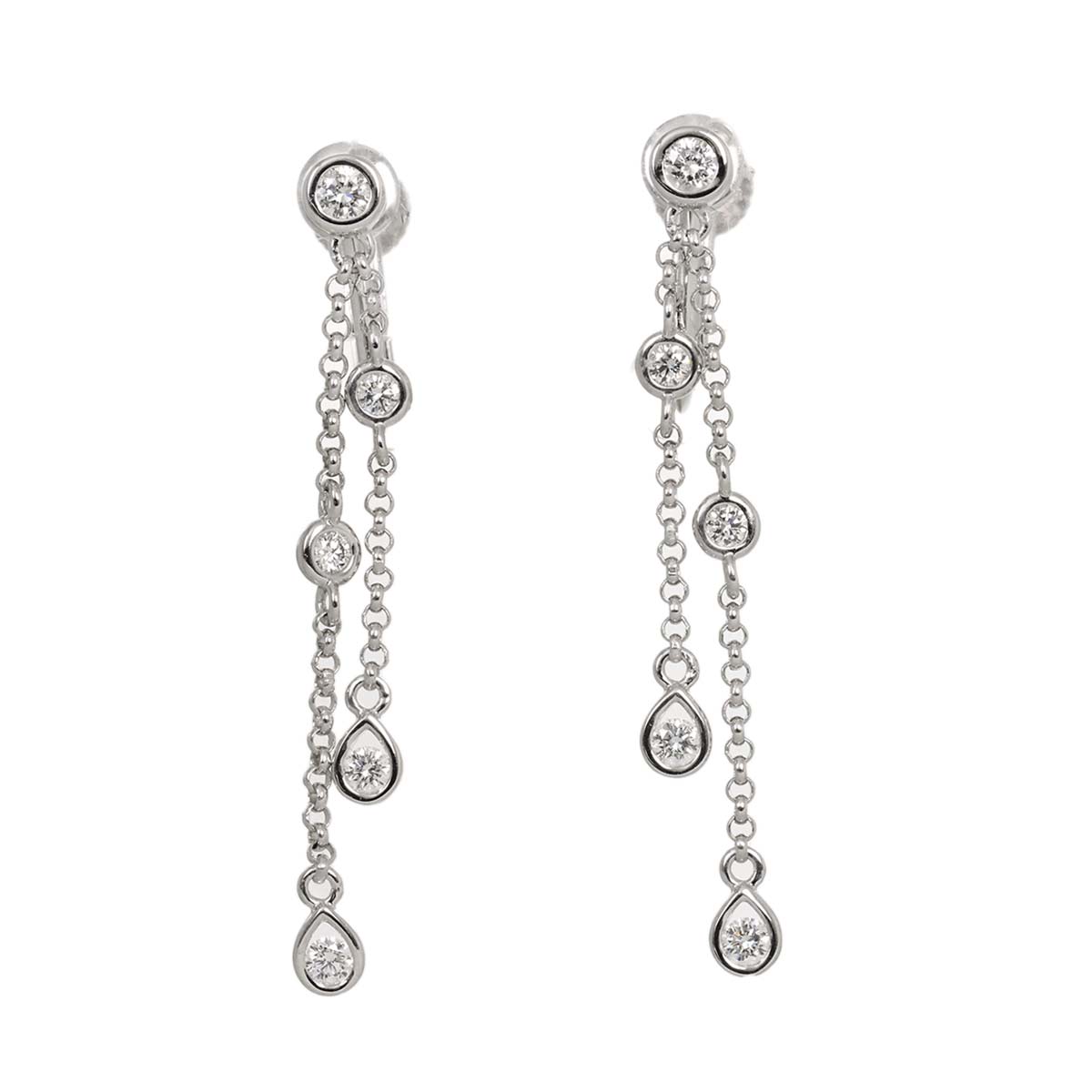 Diamond 0.23/0.23ct Earrings Clip on 18K White Gold 750