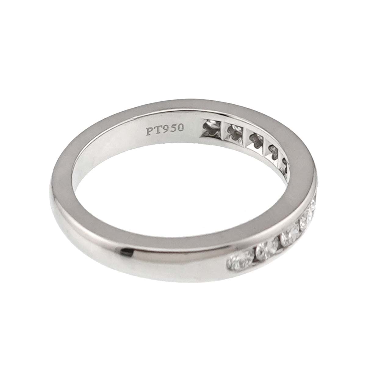 Half Diamond Band Ring Pt Platinum size4.75-5(US)