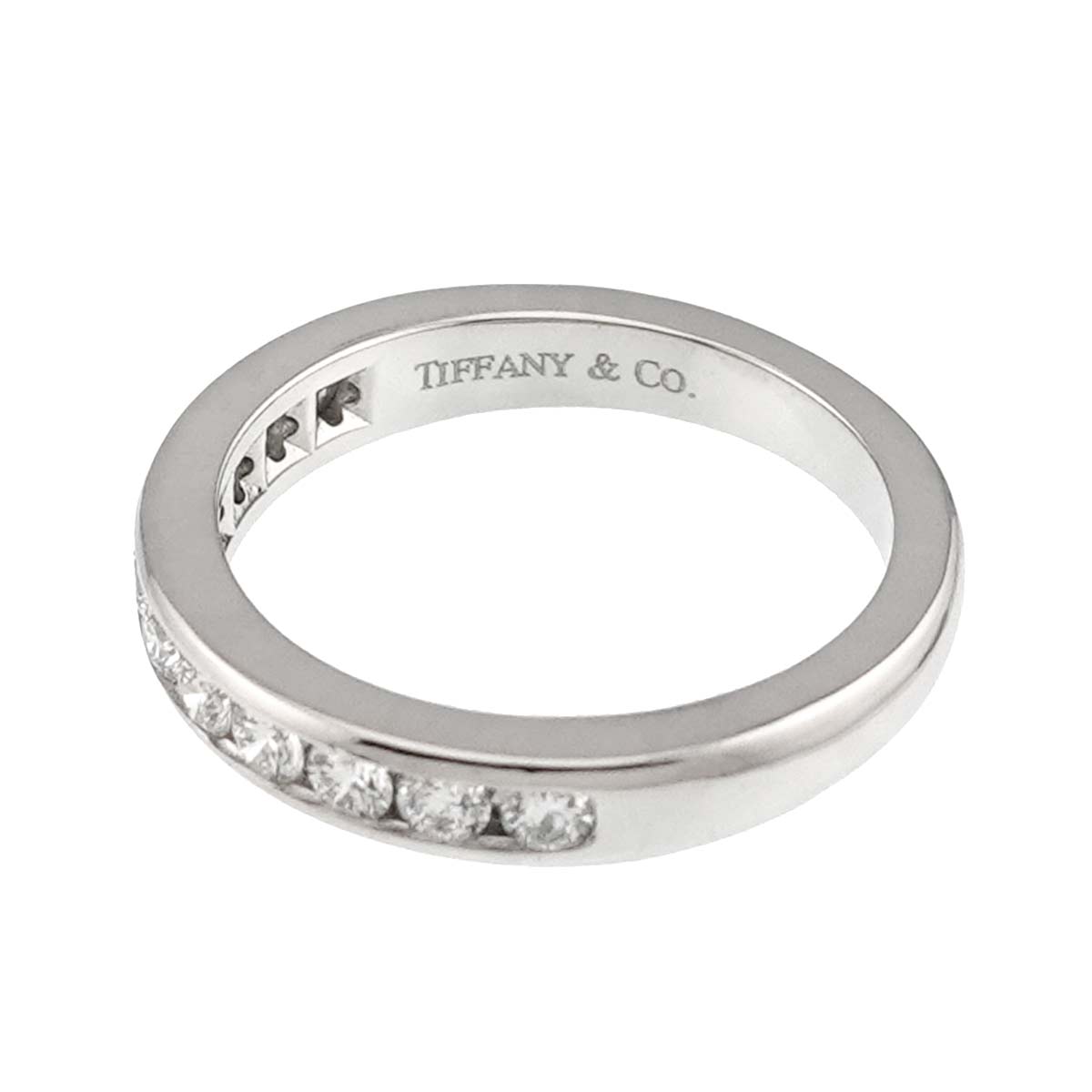 Half Diamond Band Ring Pt Platinum size4.75-5(US)