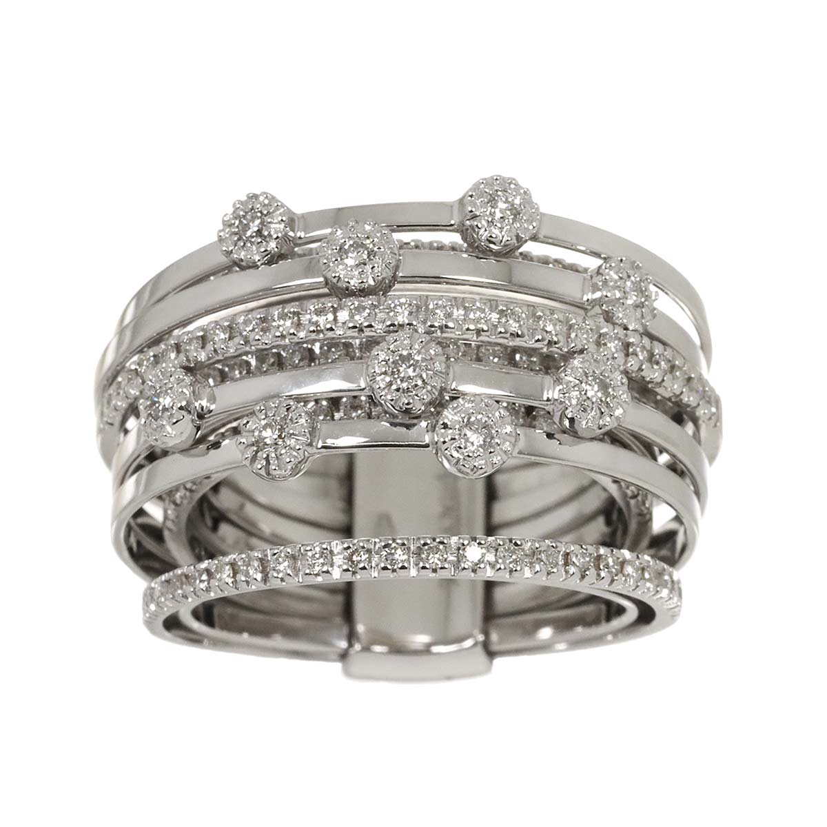 Diamond 0.95ct Ring 18K WG 750 Size6.75(US)