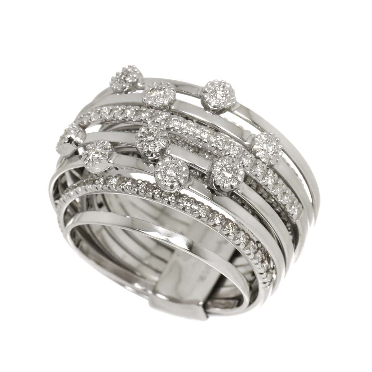 Diamond 0.95ct Ring 18K WG 750 Size6.75(US)