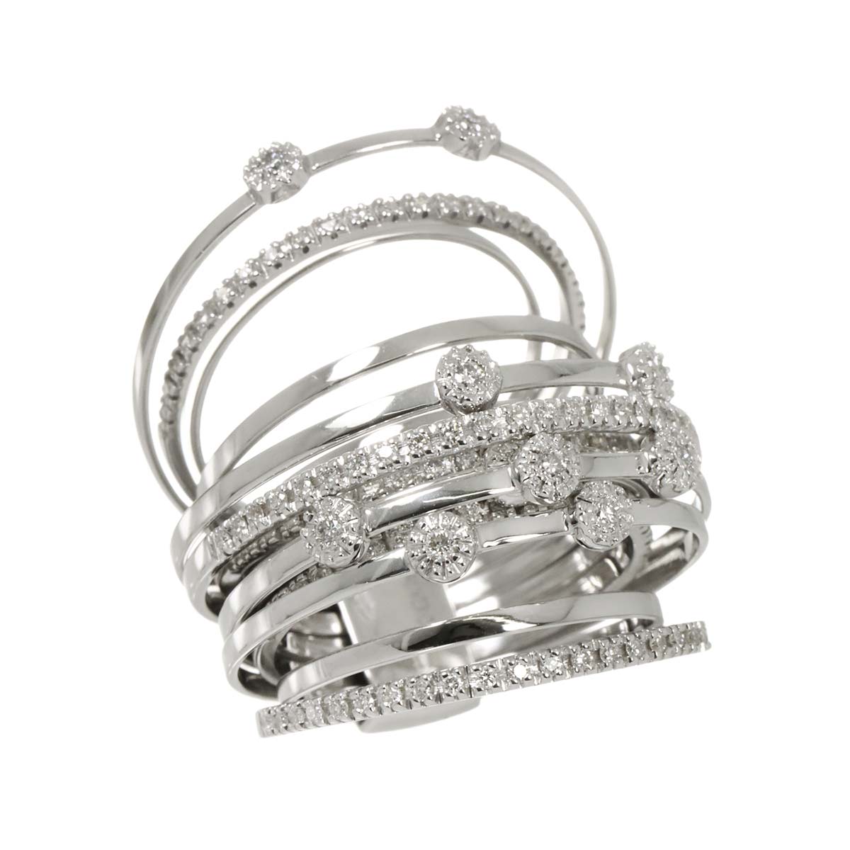 Diamond 0.95ct Ring 18K WG 750 Size6.75(US)