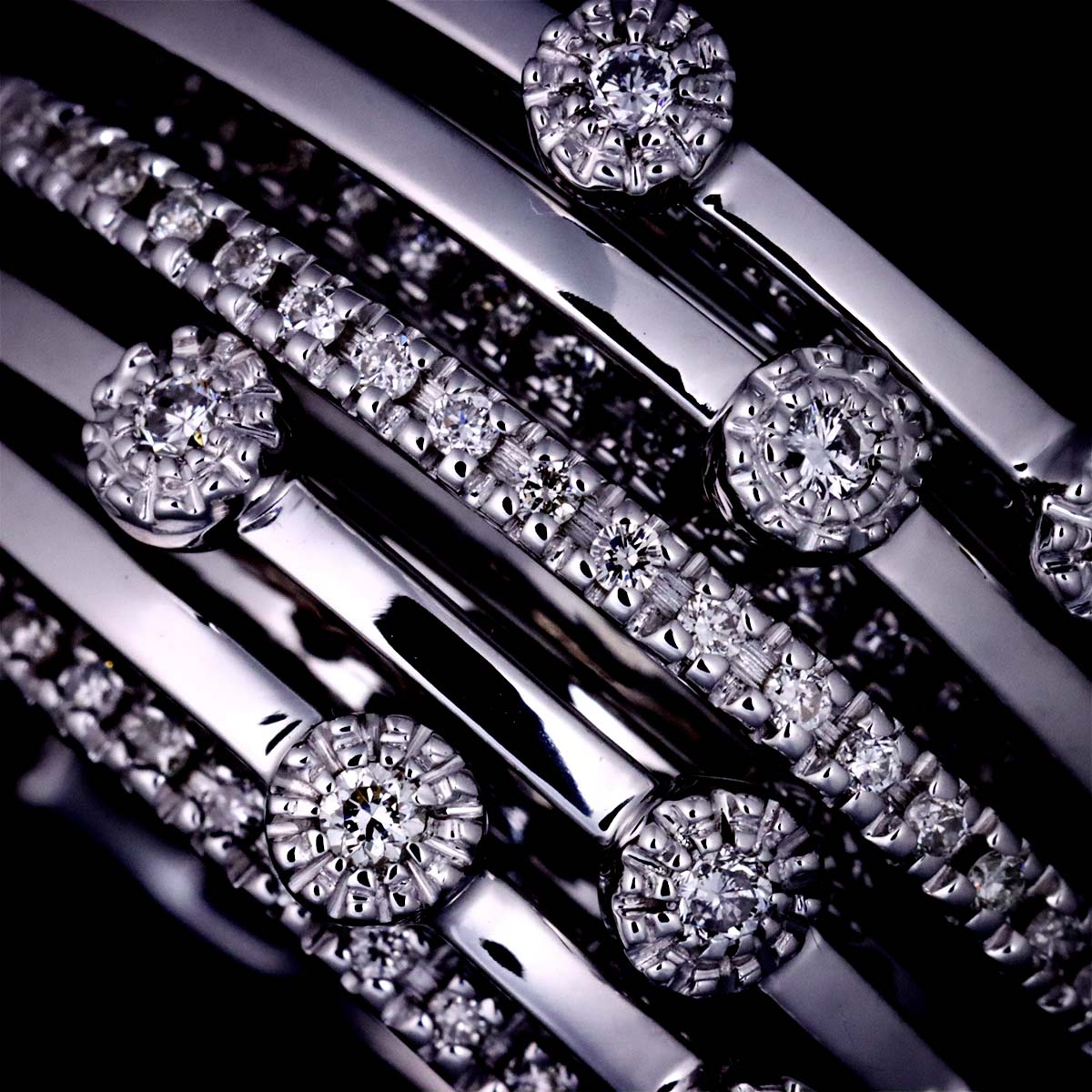 Diamond 0.95ct Ring 18K WG 750 Size6.75(US)