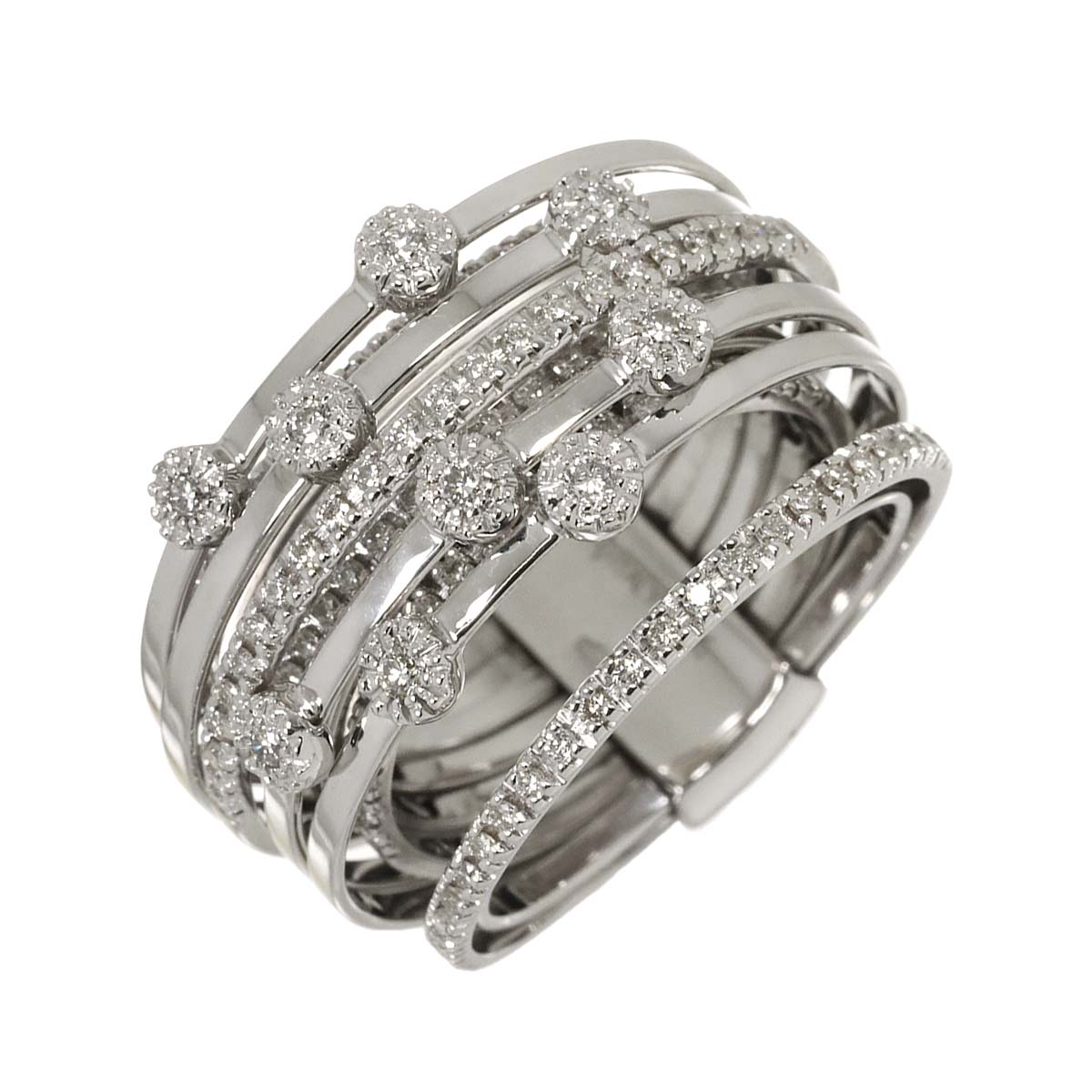 Diamond 0.95ct Ring 18K WG 750 Size6.75(US)