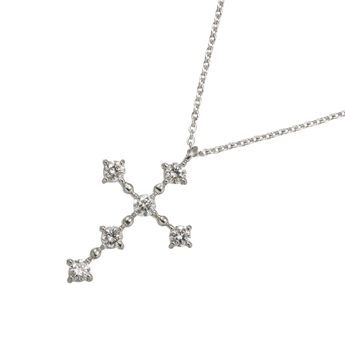 Cross Diamond 0.38ct Necklace Platinum