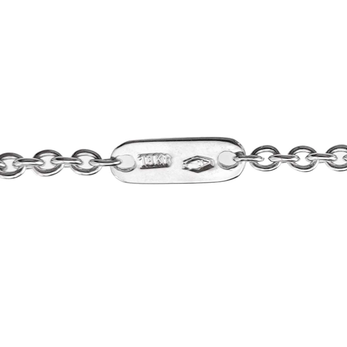 Diamond Enamel Necklace 18K White Gold 750