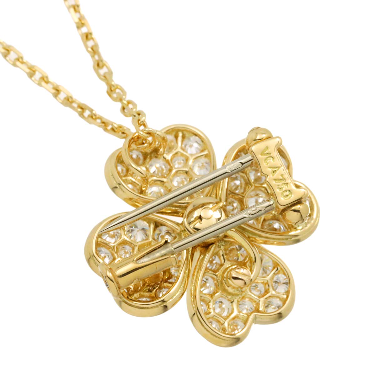 Cosmos Diamond Flower MM Necklace Brooch 18K YG 750 90289838