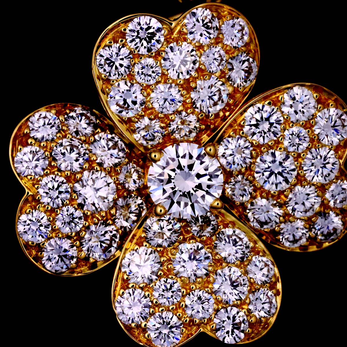 Cosmos Diamond Flower MM Necklace Brooch 18K YG 750 90289838