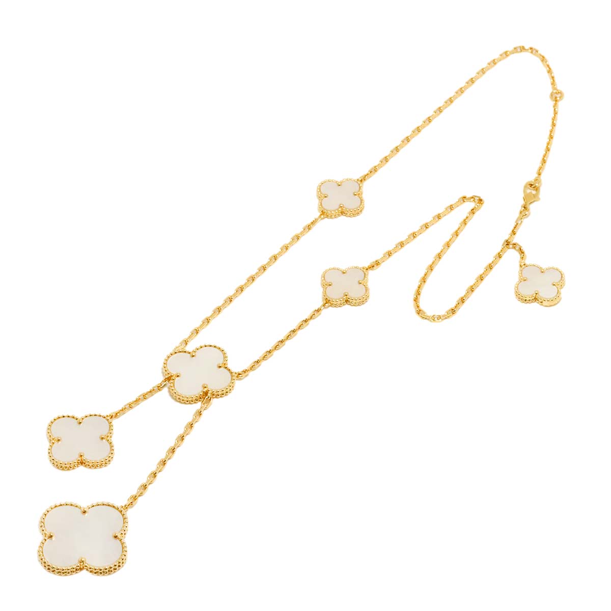 Magic Alhambra 6P Mother of Pearl MOP Necklace 18K YG