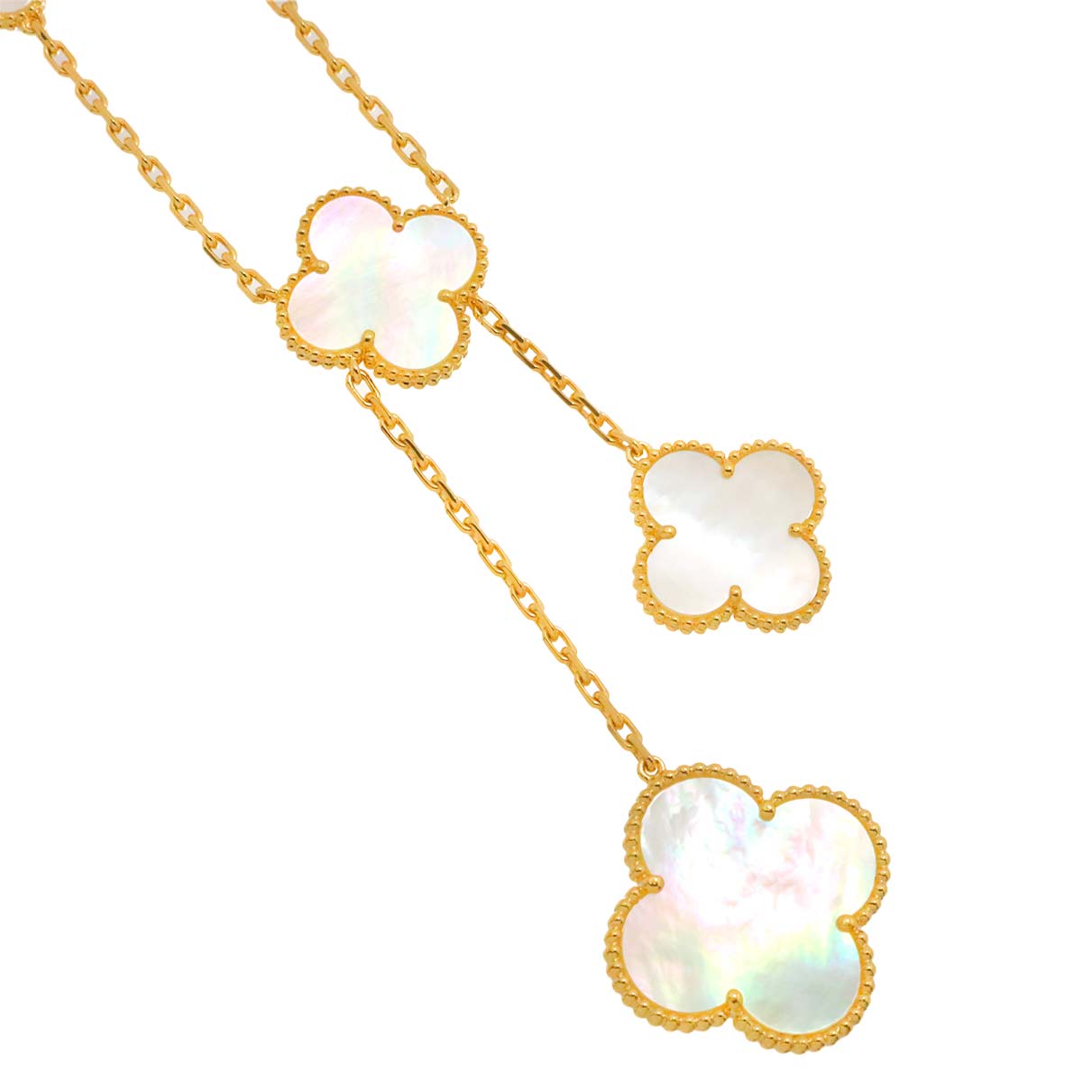 Magic Alhambra 6P Mother of Pearl MOP Necklace 18K YG