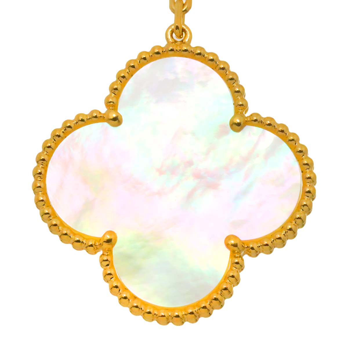 Magic Alhambra 6P Mother of Pearl MOP Necklace 18K YG