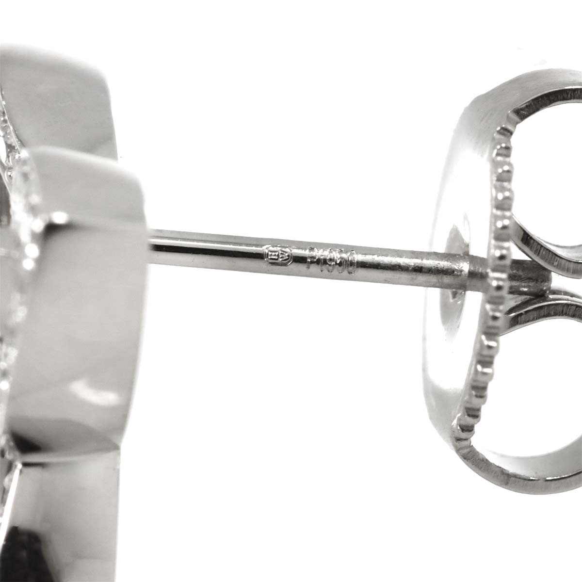 Lily cluster Diamond Earrings Pierced Platinum