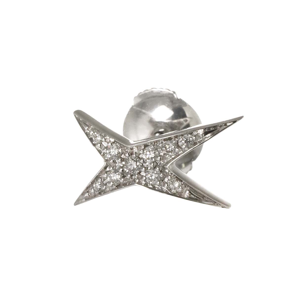 Diamond Earrings Pierced 18K WG 750 One Piece only