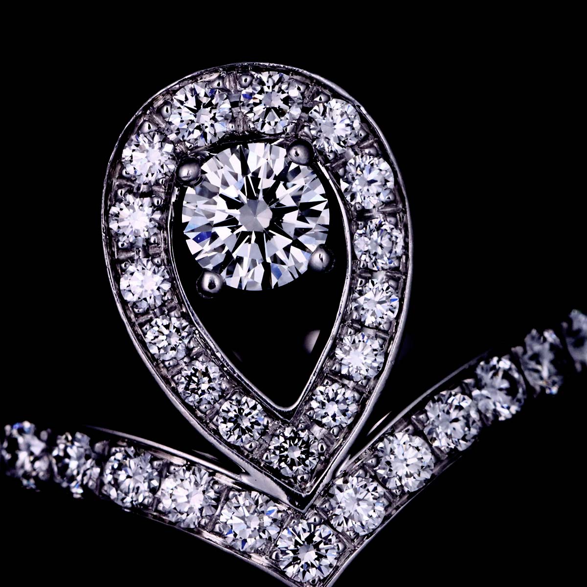 Josephine Ring Diamond 18K WG 750 Size49 4.75-5(US)