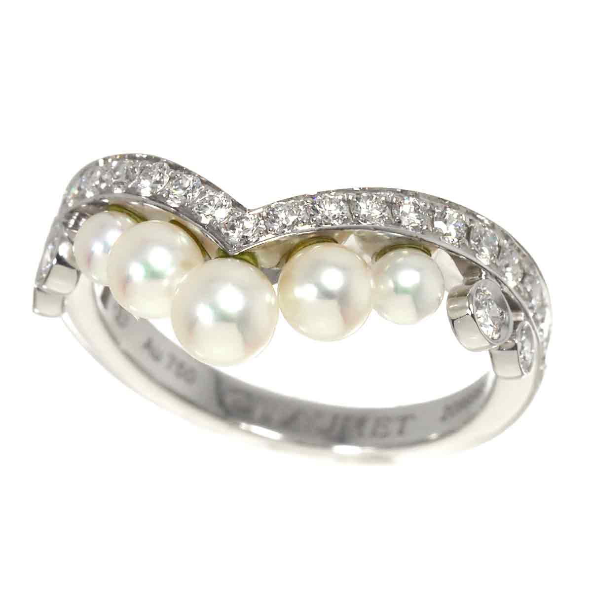 Josephine Ring Akoya Pearl Diamond 18K WG 750 Size49 4.75-5(US)