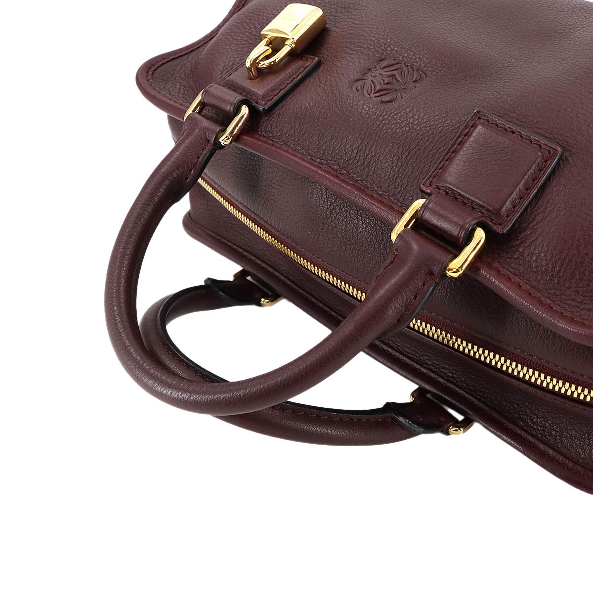 Amazona 28 Hand Bag Leather Bordeaux Anagram Purse