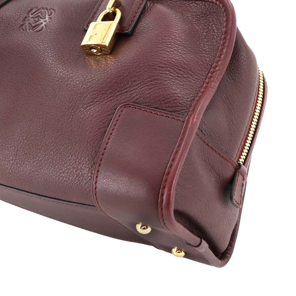 Amazona 28 Hand Bag Leather Bordeaux Anagram Purse