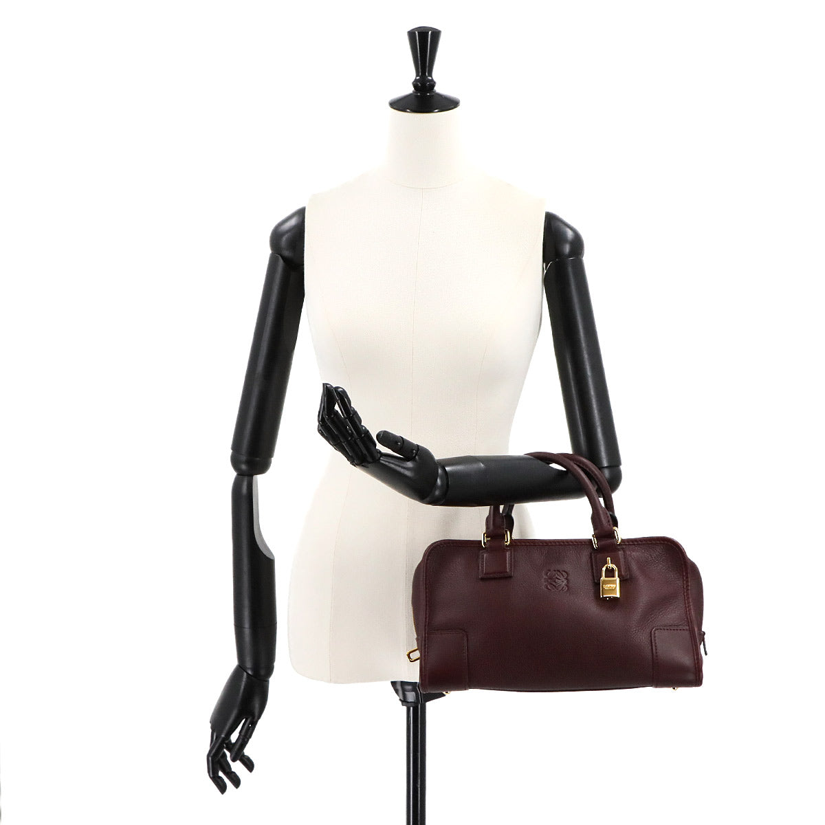 Amazona 28 Hand Bag Leather Bordeaux Anagram Purse