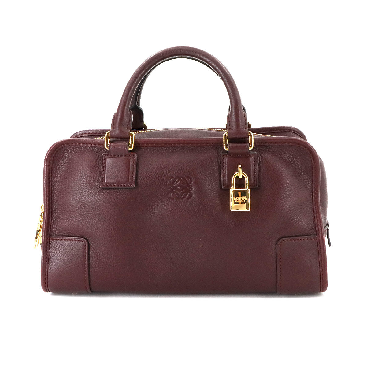 Amazona 28 Hand Bag Leather Bordeaux Anagram Purse
