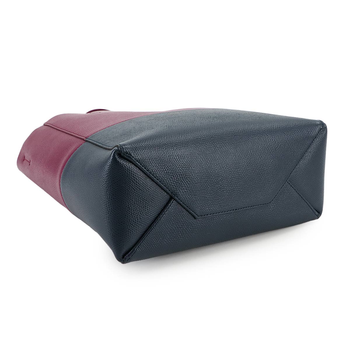 Small Vertical Cabas 2way Tote Shoulder Bag Leather Plum 176163