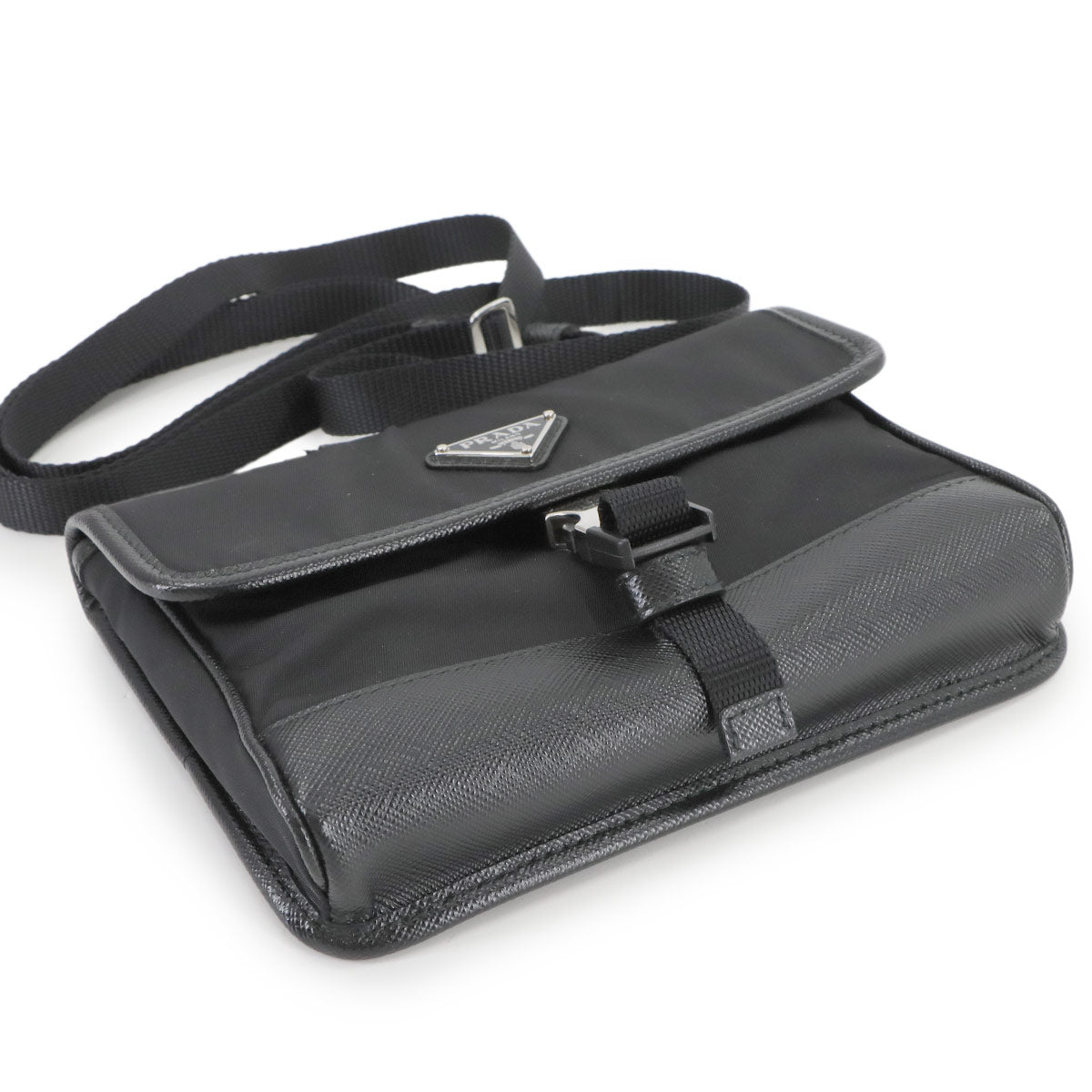 PRADA Shoulder Bag Nylon Saffiano Leather Black 2ZH108 Purse