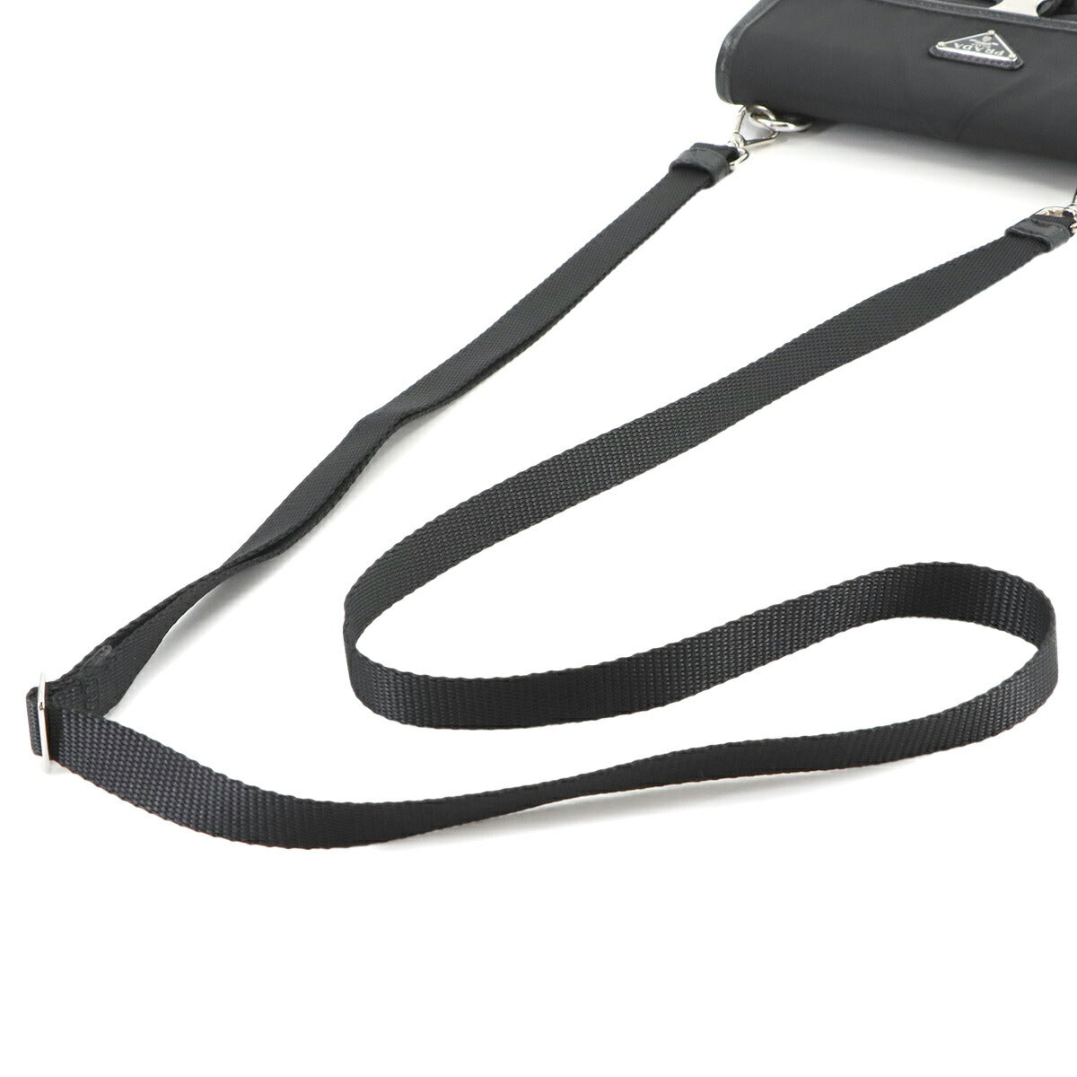 PRADA Shoulder Bag Nylon Saffiano Leather Black 2ZH108 Purse