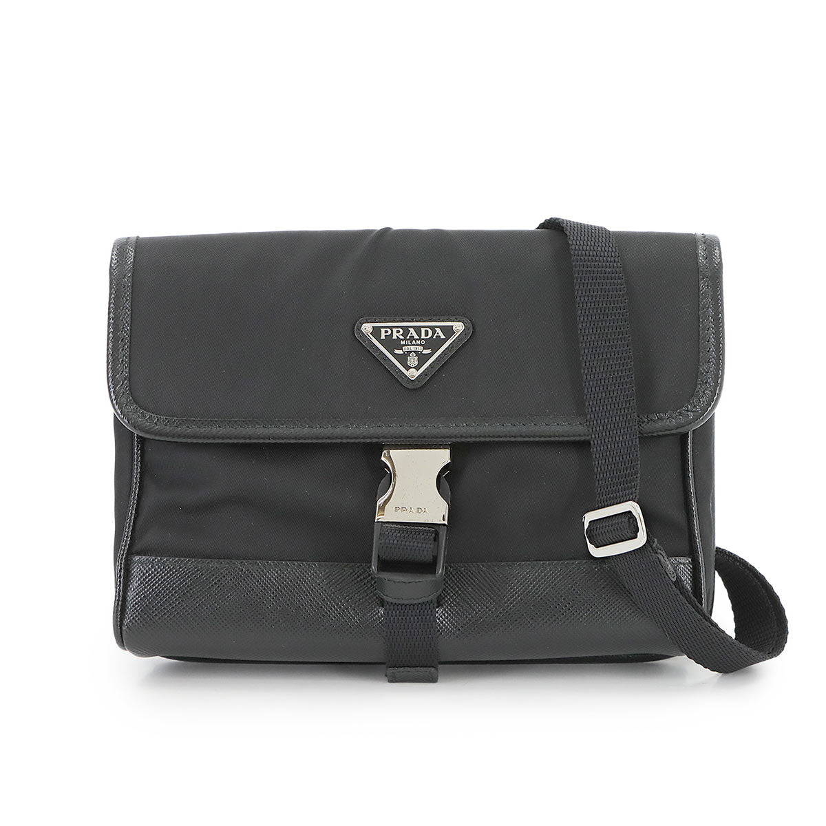 PRADA Shoulder Bag Nylon Saffiano Leather Black 2ZH108 Purse