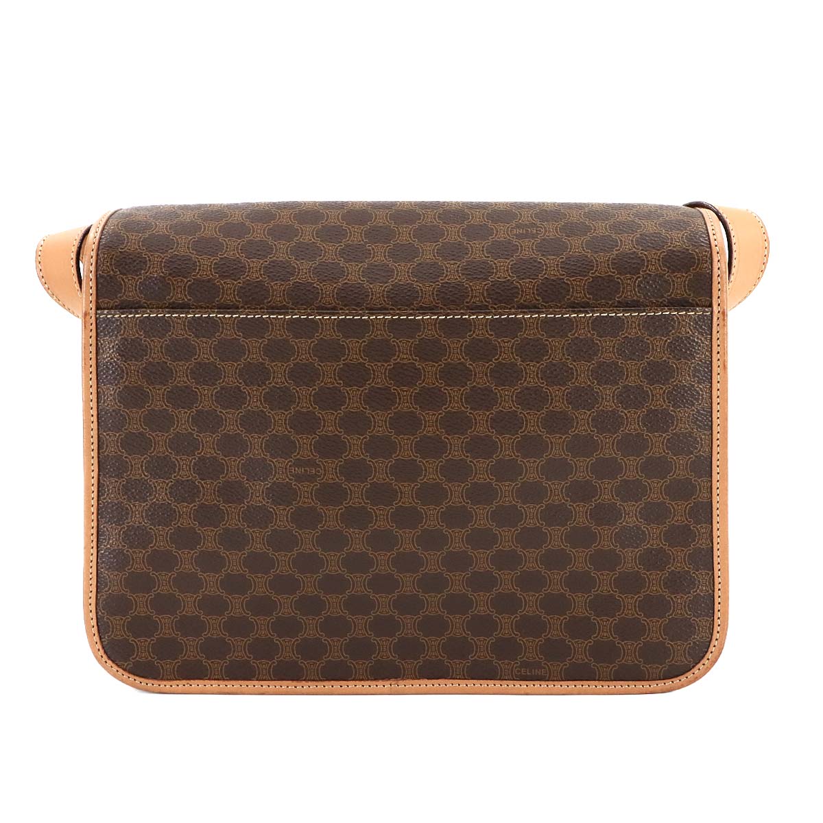 Macadam Shoulder Bag Leather PVC Brown Vintage Purse