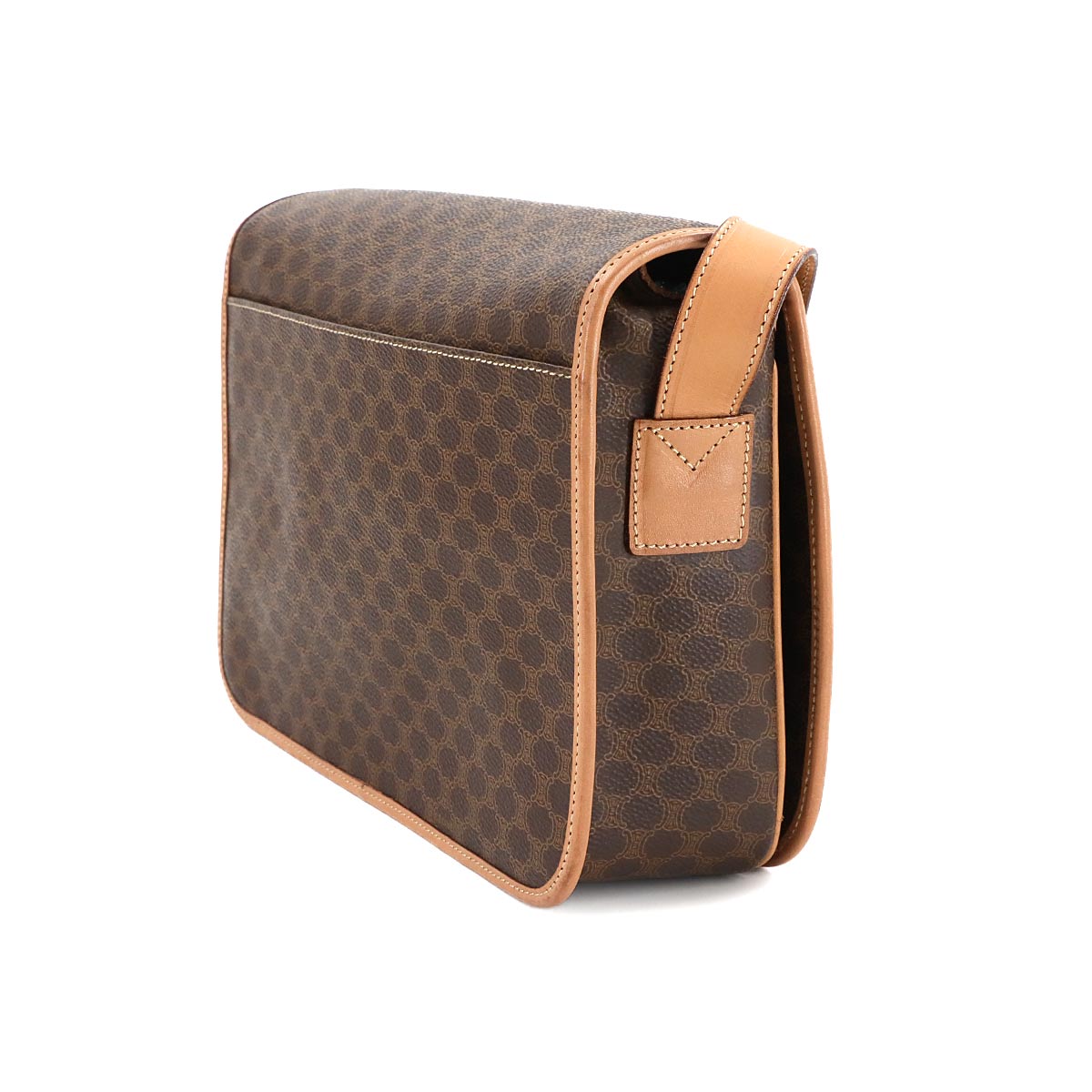 Macadam Shoulder Bag Leather PVC Brown Vintage Purse