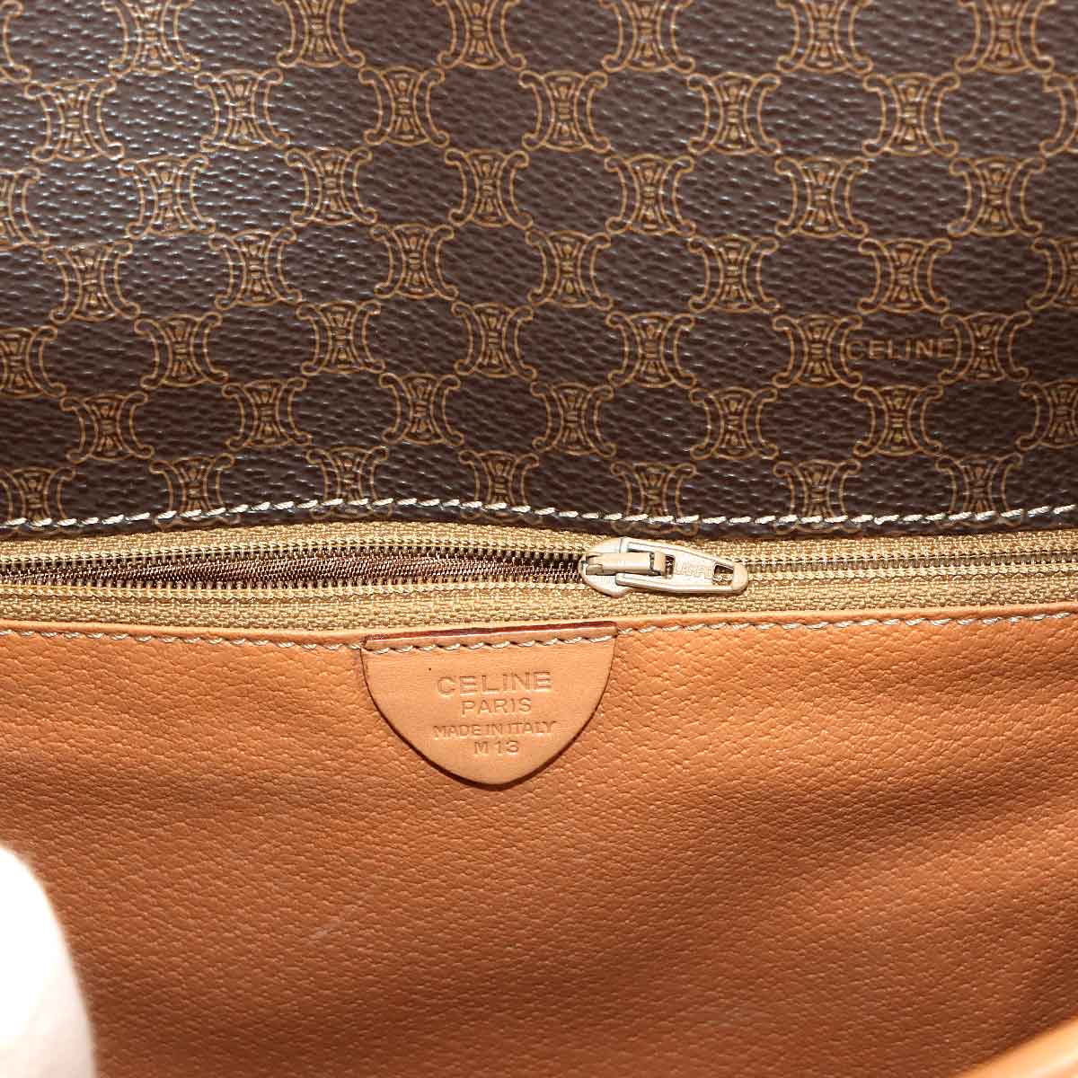 Macadam Shoulder Bag Leather PVC Brown Vintage Purse