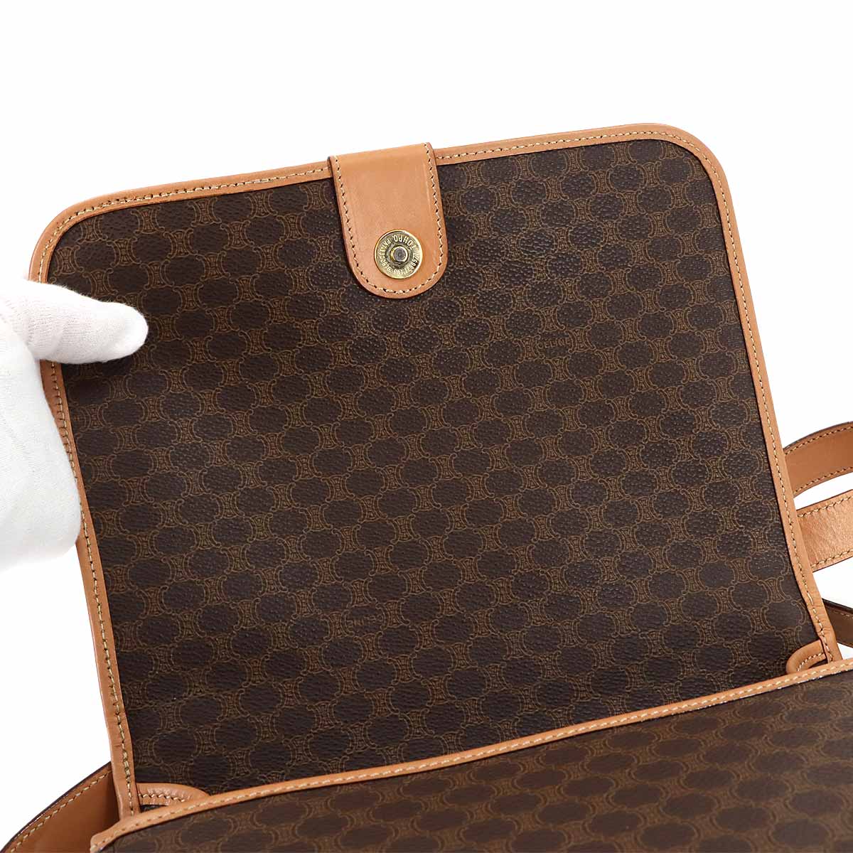 Macadam Shoulder Bag Leather PVC Brown Vintage Purse