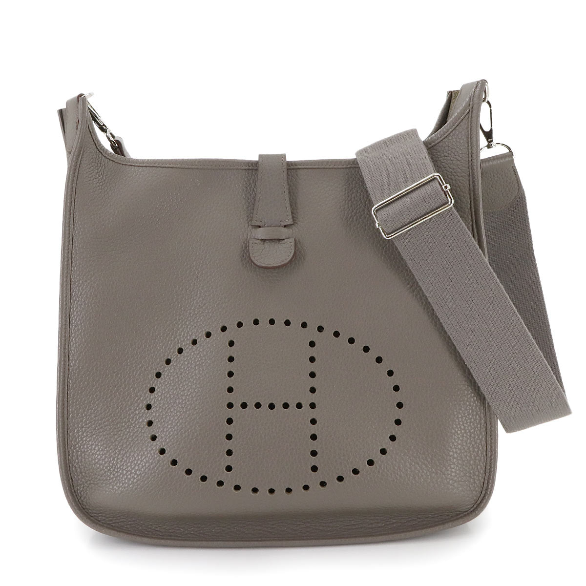 Evelyne3 GM Shoulder Bag Taurillon Clemence Etain
