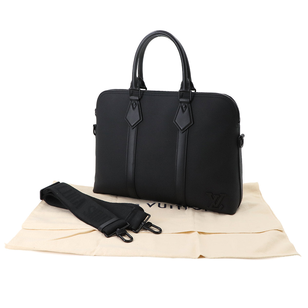Aerogram Takeoff Briefcase 2way Bag Leather Black M59159