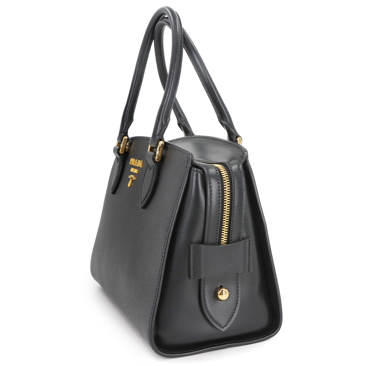 2way Hand Shoulder Bag Saffiano Leather Nero 1BA164 Black